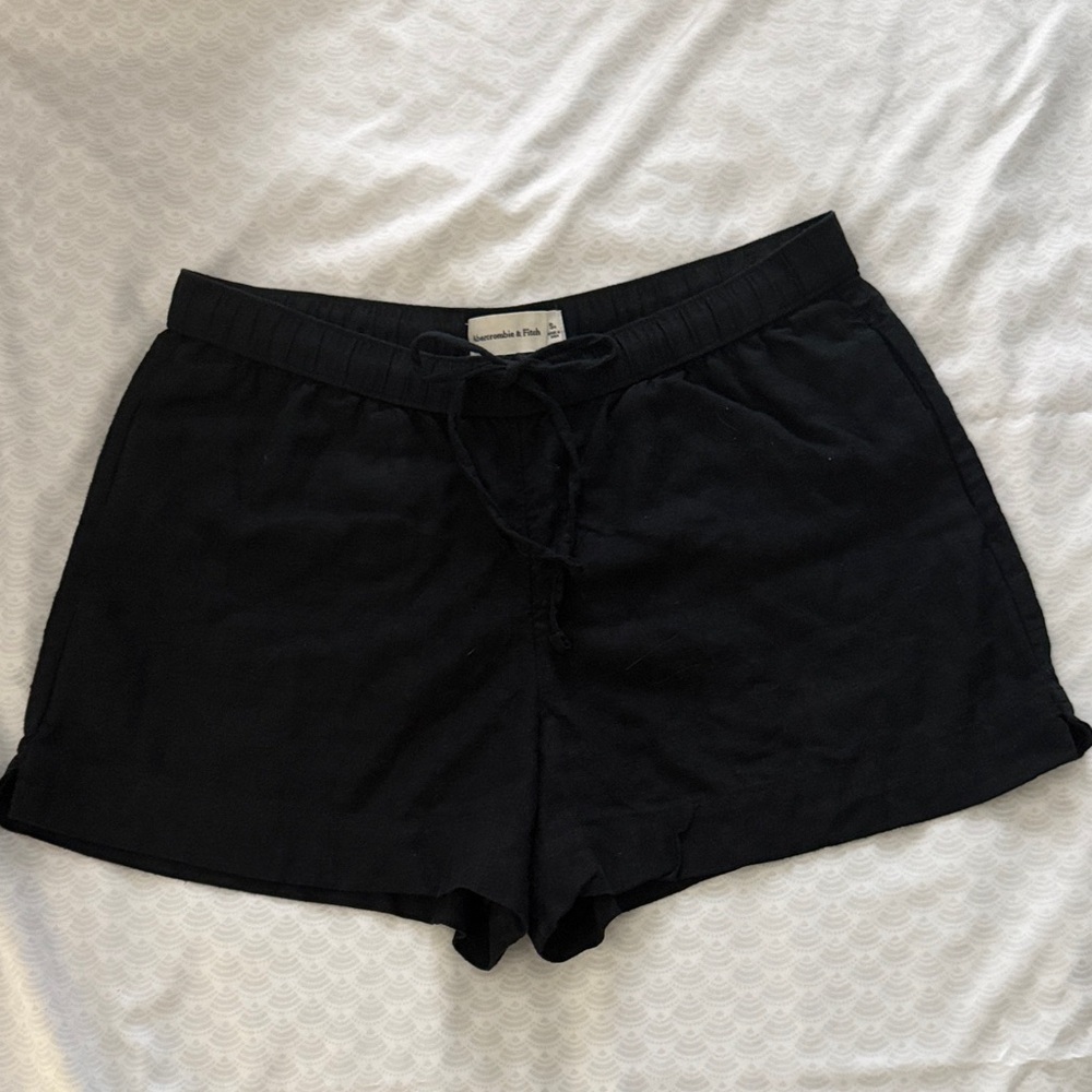 Abercrombie & Fitch Black Linen Shorts